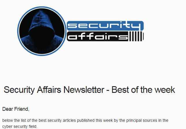 Security Affairs newsletter Round 576 by Pierluigi Paganini – INTERNATIONAL EDITION