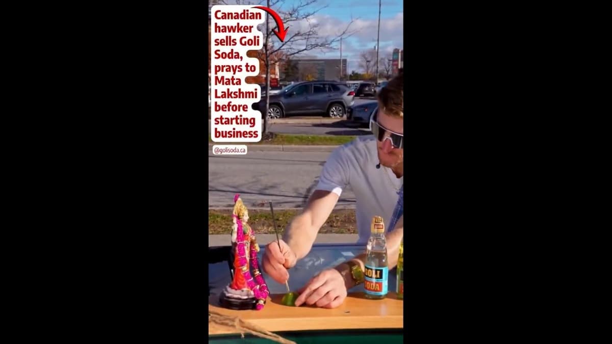 Canadian street vendor selling Goli Soda begins day with Maa Lakshmi prayer . Watch