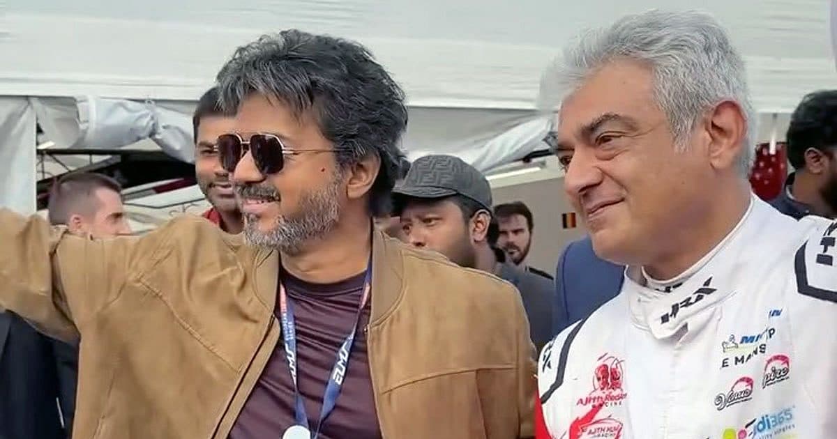 'Thalapathy' Vijay Shares Warm Hug with 'Thala' Ajith At Silverstone