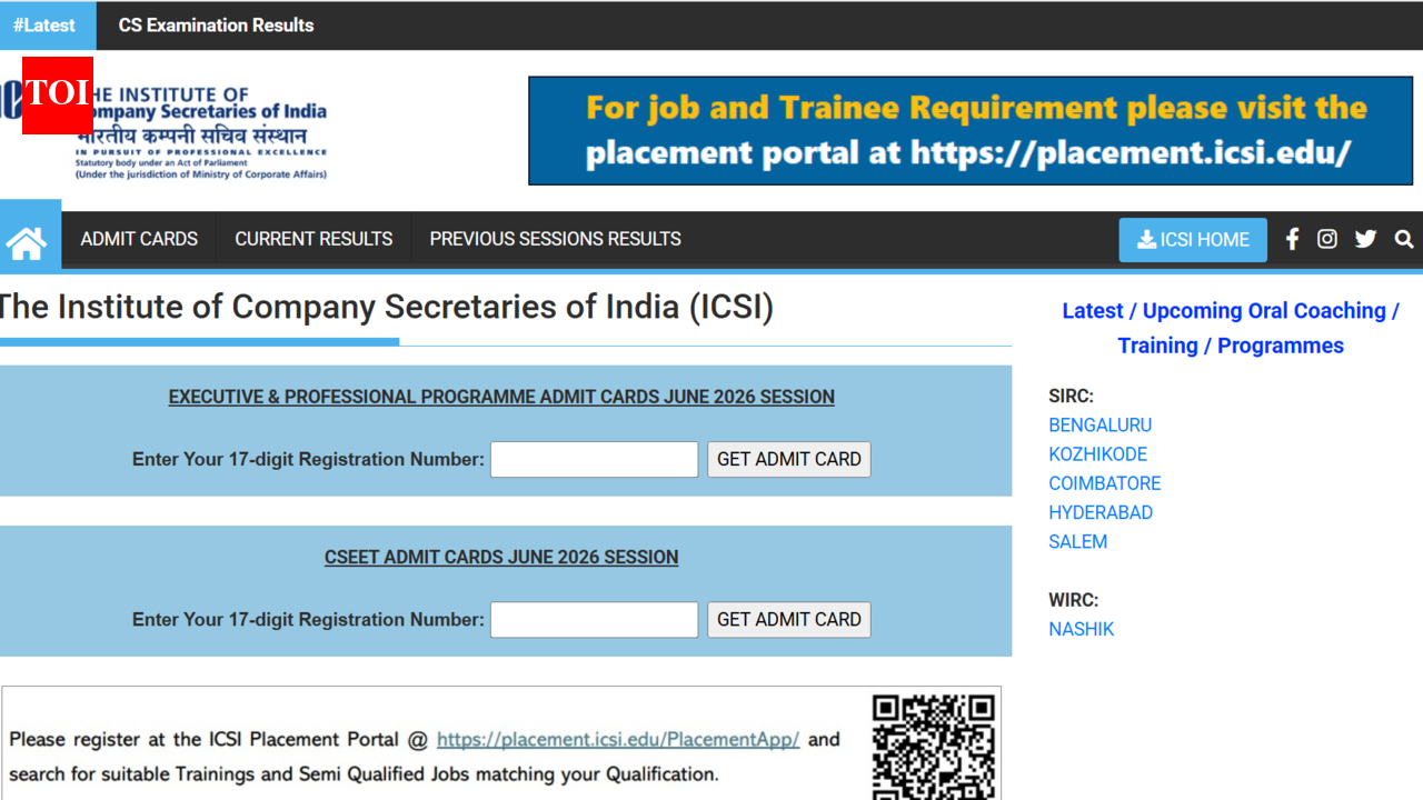 ICSI CSEET June 2026 admit card released at icsi.edu: Direct link to download hall ticket here